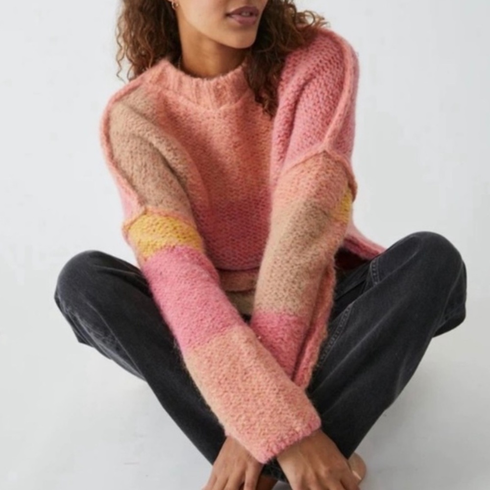 FREE PEOPLE DOMINO SWEATER IN PRAIRIE SUNSET